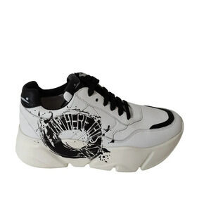 Voile Blanche Platform Sneakers Monster Print Women Size 37 US Size 7 White